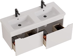 Dreja Мебель для ванной W 125 с зеркальным шкафом подвесная белая – фотография-12